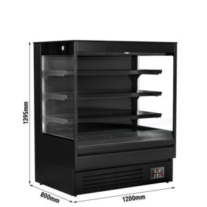 Profesionálny prístenný chladiaci regál — šírka 1200 mm, 390 l, 3 police, LED osvetlenie