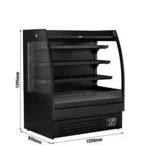 Profesionálny prístenný chladiaci regál — šírka 1200 mm, 380 l, 3 police, LED osvetlenie