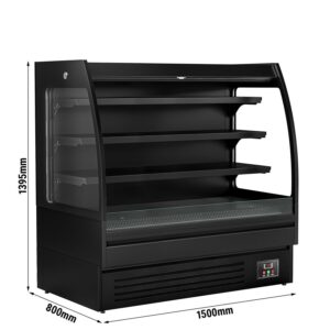 Profesionálny prístenný chladiaci regál — šírka 1500 mm, 480 l, 3 police, LED osvetlenie