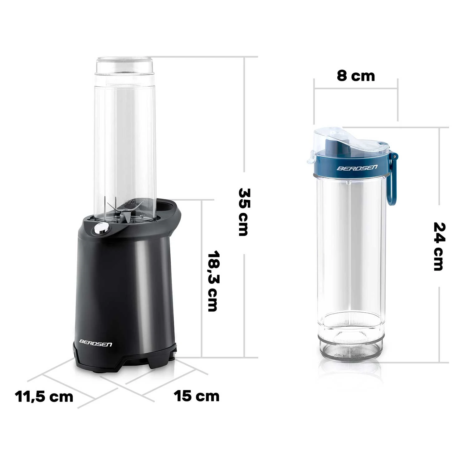 Kompaktný smoothie mixér — 350W, BD-752 Berdsen čierny – Obrázok 7
