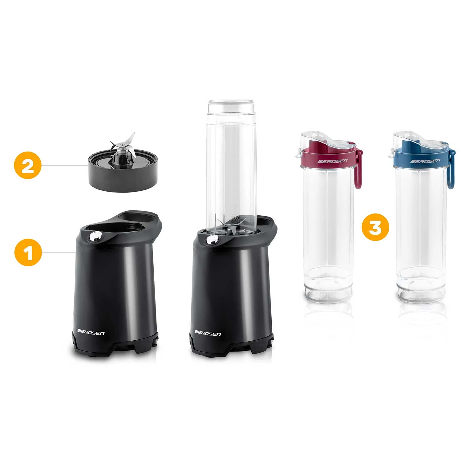Kompaktný smoothie mixér — 350W, BD-752 Berdsen čierny – Obrázok 8