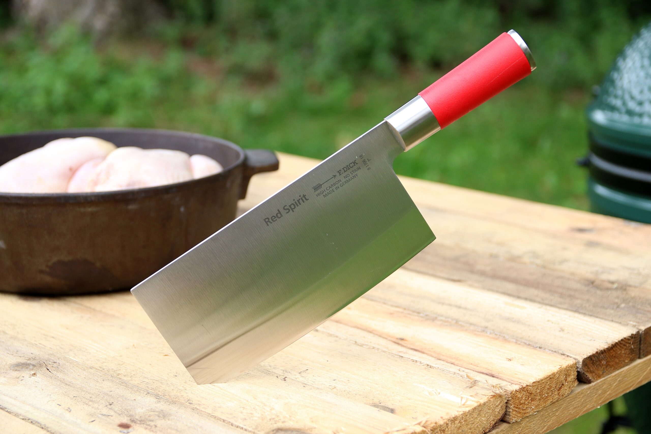 Tradičný čínsky kuchársky nôž / sekáčik – Dick, séria RED SPIRIT, na sekanie, dĺžka 18 cm – Obrázok 3