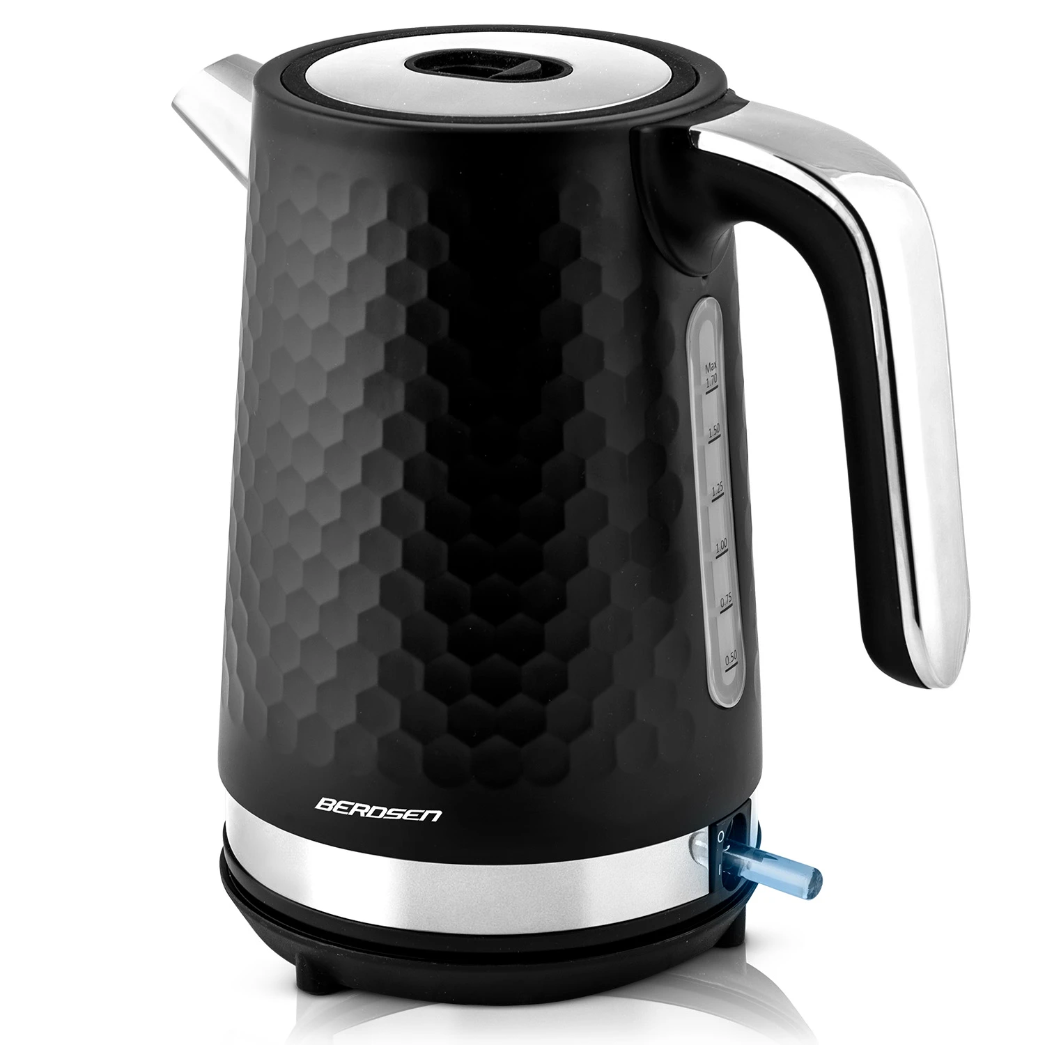 Rýchlovarná dizajnová kanvica — 1,7 l, BD-705 čierna/strieborná – Obrázok 9
