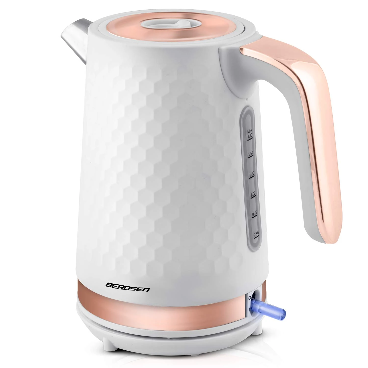 Rýchlovarná dizajnová kanvica — 1,7 l, BD-705 biela-medená – Obrázok 7