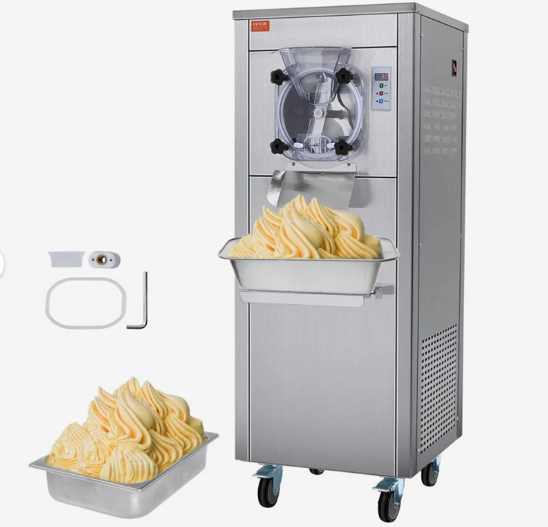 Profesionálny prístroj na zmrzlinu – stroj na tvrdú zmrzlinu, kapacita 18 l/h, jedna príchuť, kolieska, nerezový valec 6 l, LED panel, automatické predchladenie a čistenie