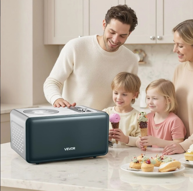 Domáci výrobník zmrzliny – kompresorový stroj na sorbety, objem 1,5 l, integrovaný kompresor 150 W, 3 prevádzkové režimy – Obrázok 2