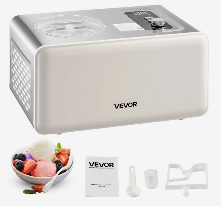 Domáci výrobník zmrzliny – kompresorový stroj na sorbety, objem 2 QT (cca 1,9 l), integrovaný kompresor 150 W, 3 prevádzkové režimy