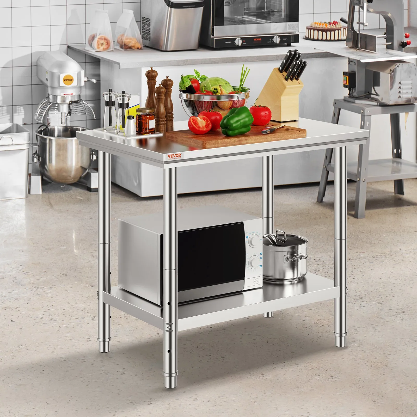 Nerezový pracovný stôl - rozmery 900 x 600 x 70 mm, na prípravu jedla, šitie, pranie, tvorenie a do garáže – Obrázok 2