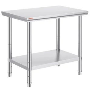 Nerezový pracovný stôl - rozmery 900 x 600 x 70 mm, na prípravu jedla, šitie, pranie, tvorenie a do garáže
