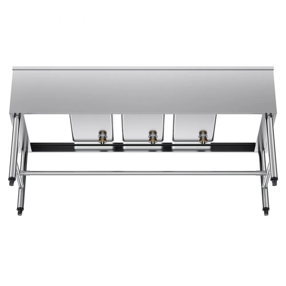 Nerezový trojdrez – s ochranou proti striekajúcej vode, s 2 odkvapkávačmi, rozmer 1524 x 470 x 838 mm – Obrázok 3