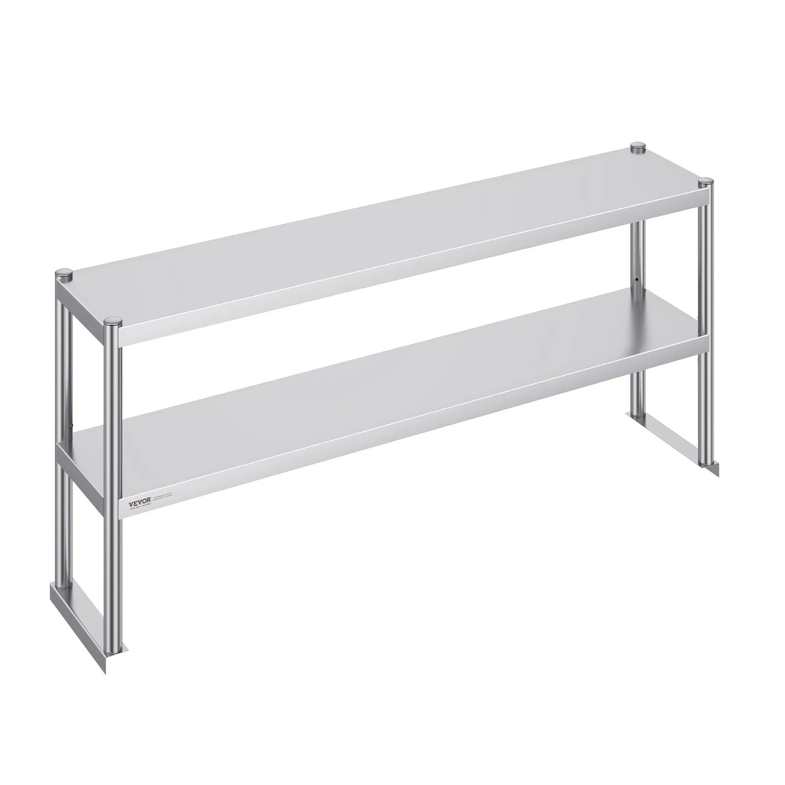 Nerezová regálová nadstavba - dvojitá, dvojúrovňová, výškovo nastaviteľná, rozmery 305 x 1524 x 600 mm, na prípravný stôl, do kuchyne, reštaurácie a dielne – Obrázok 3
