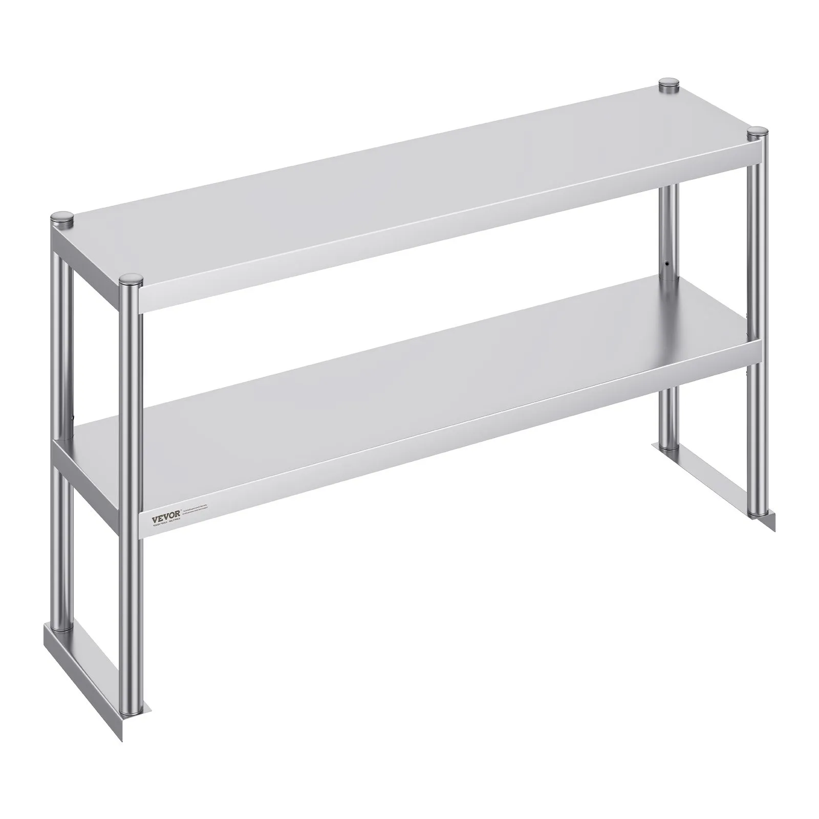 Nerezová regálová nadstavba - dvojitá, dvojúrovňová, výškovo nastaviteľná, rozmery 305 x 1524 x 600 mm, na prípravný stôl, do kuchyne, reštaurácie a dielne