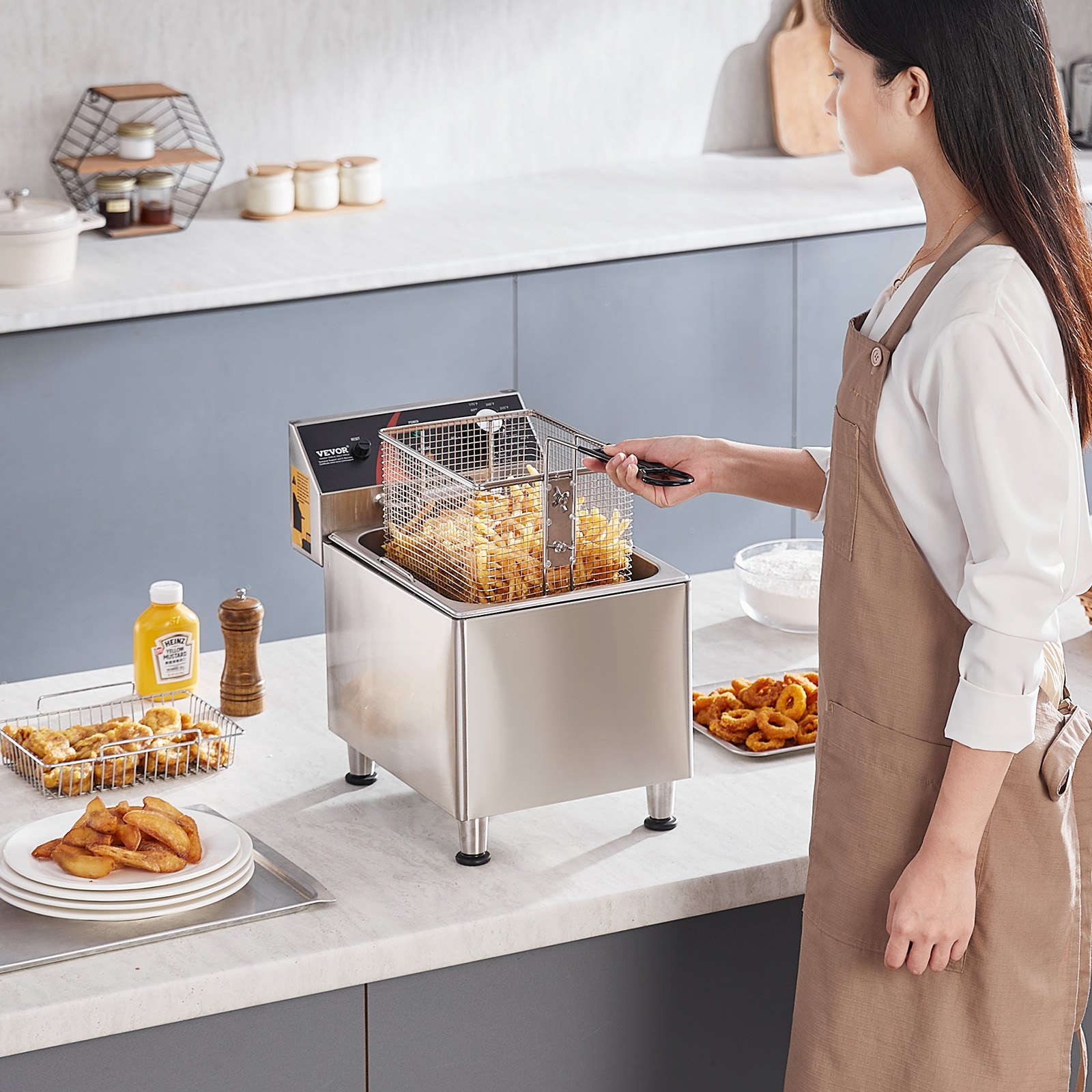 Výkonná elektrická fritéza, 3100 W, 9 l – Obrázok 6
