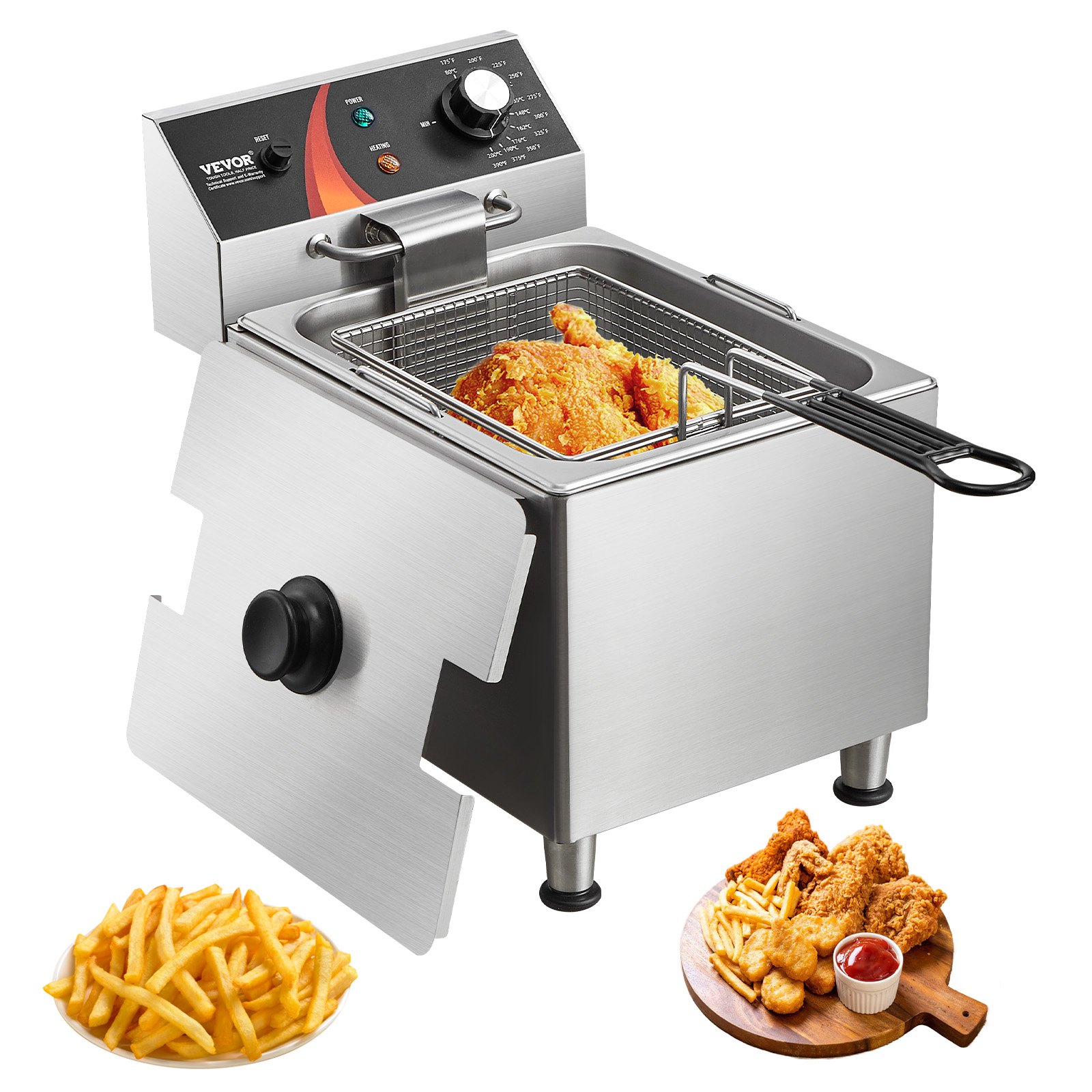 Výkonná elektrická fritéza, 3100 W, 9 l