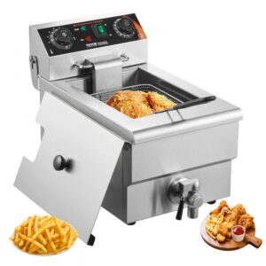 Nerezová elektrická fritéza s ventilom, 3000 W, 9 l