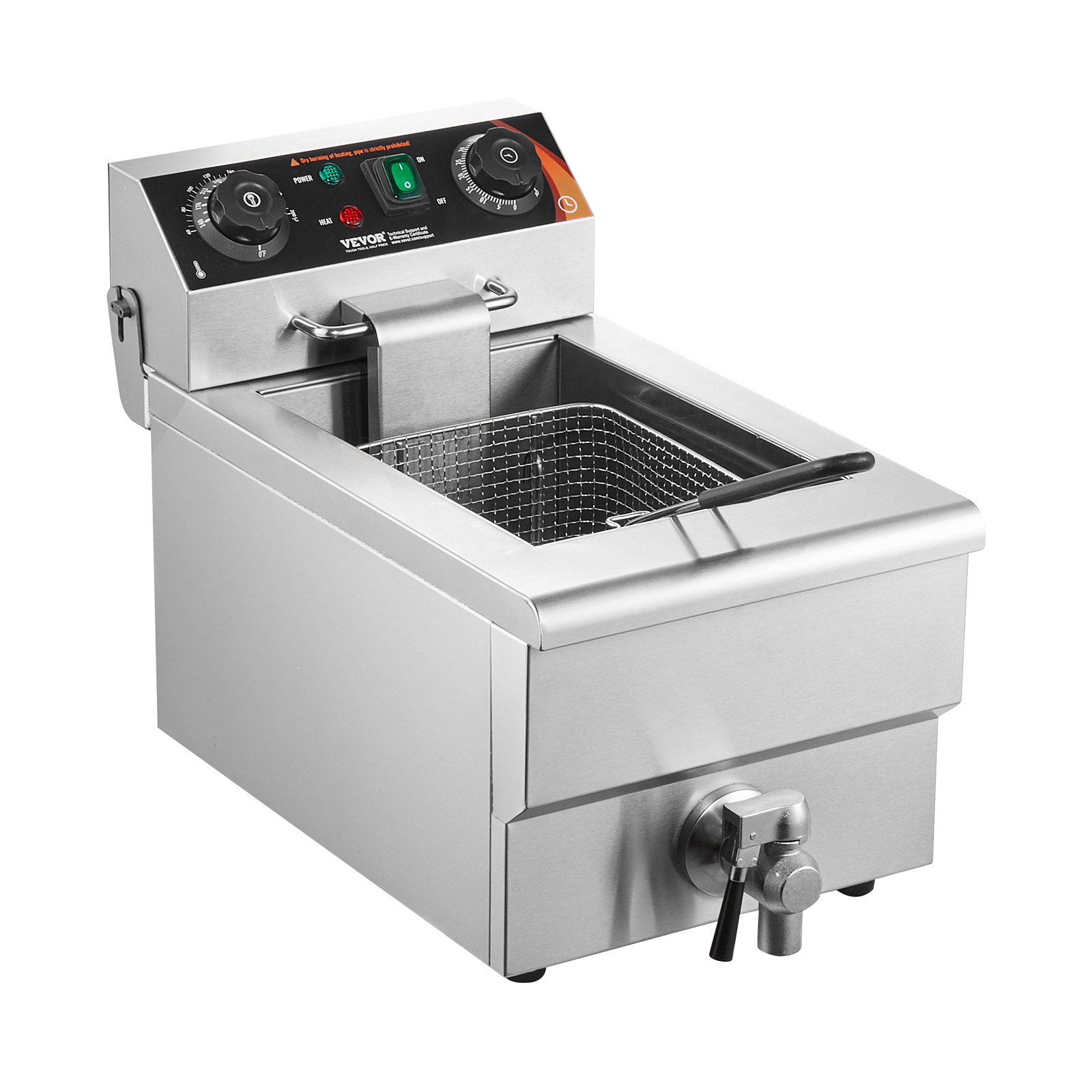 Nerezová elektrická fritéza s ventilom, 3000 W, 9 l – Obrázok 3
