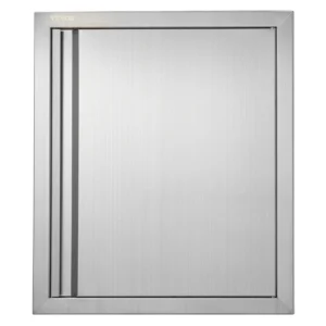 Nerezové prístupové dvierka - jednoduché, zapustené, zvislé nástenné, s výsuvnou rukoväťou, rozmery 457 x 533 mm, pre grilovací ostrovček, stanicu a vonkajšiu skrinku