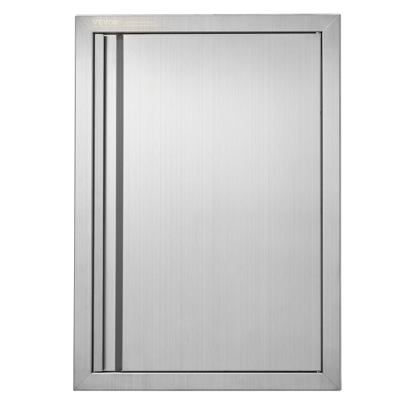 Nerezové prístupové dvierka - jednoduché, zapustené, zvislé nástenné, s výsuvnou rukoväťou, rozmery 432 x 610 mm, pre grilovací ostrovček, stanicu a vonkajšiu skrinku