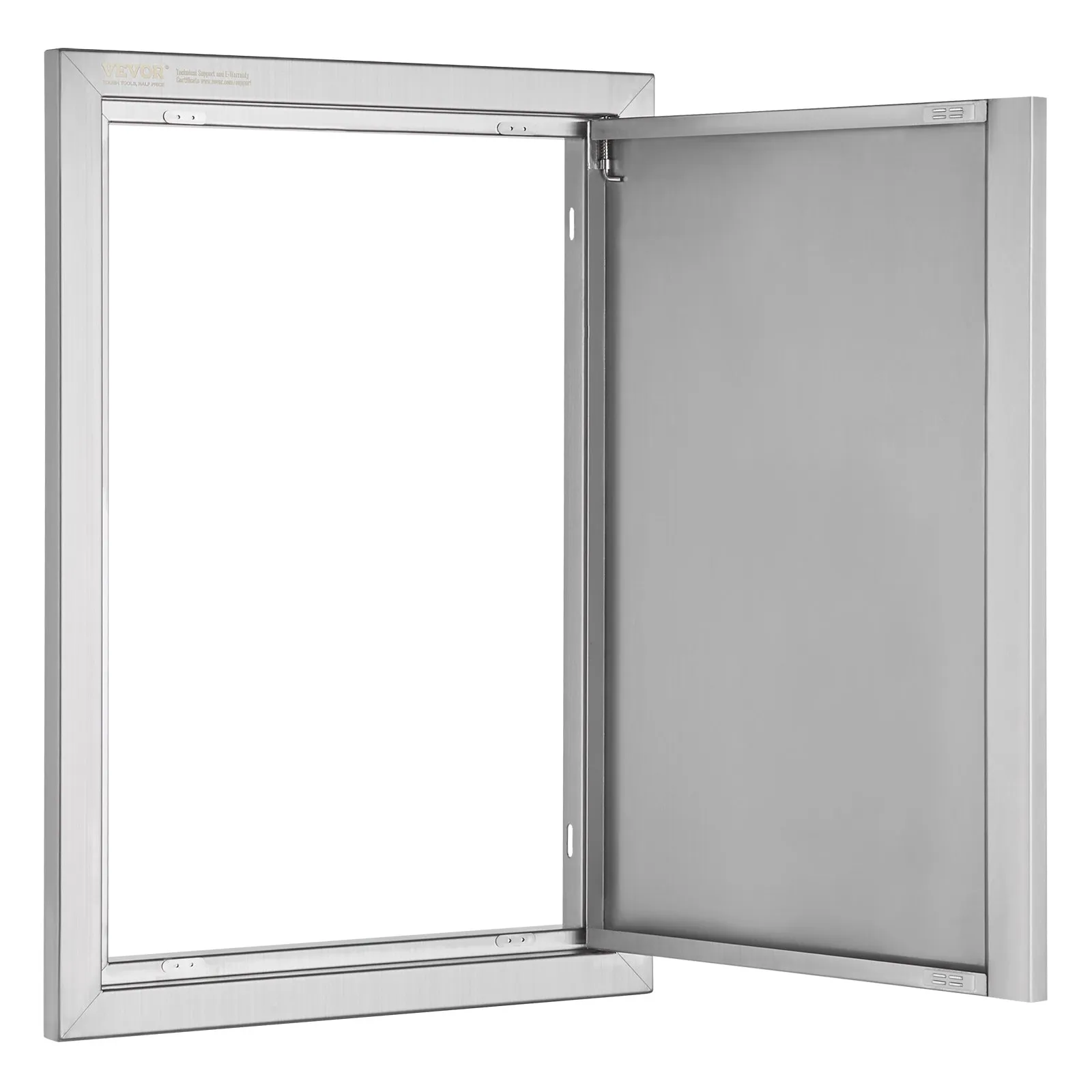 Nerezové prístupové dvierka - jednoduché, zapustené, zvislé nástenné, s výsuvnou rukoväťou, rozmery 432 x 610 mm, pre grilovací ostrovček, stanicu a vonkajšiu skrinku – Obrázok 3