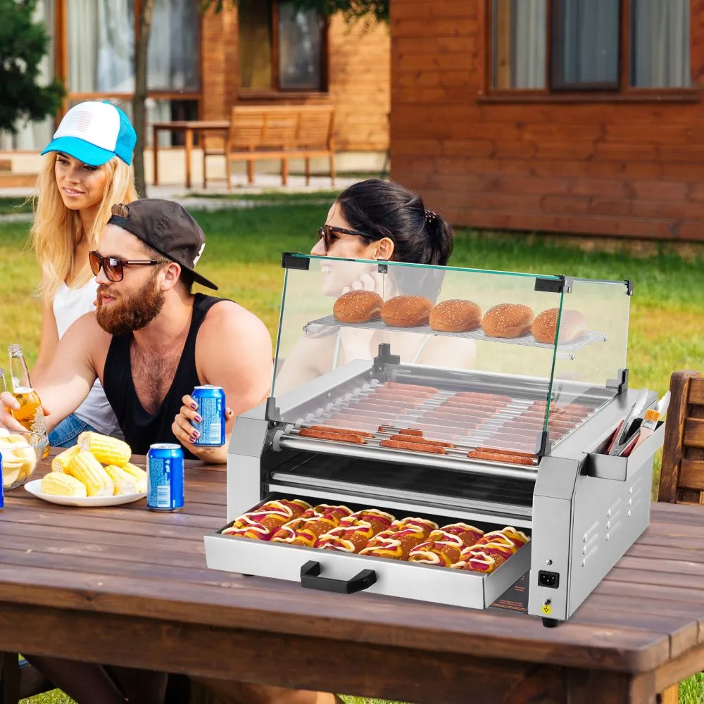 Profesionálny stroj na hotdog — 11 valcov, valčekový gril – Obrázok 6
