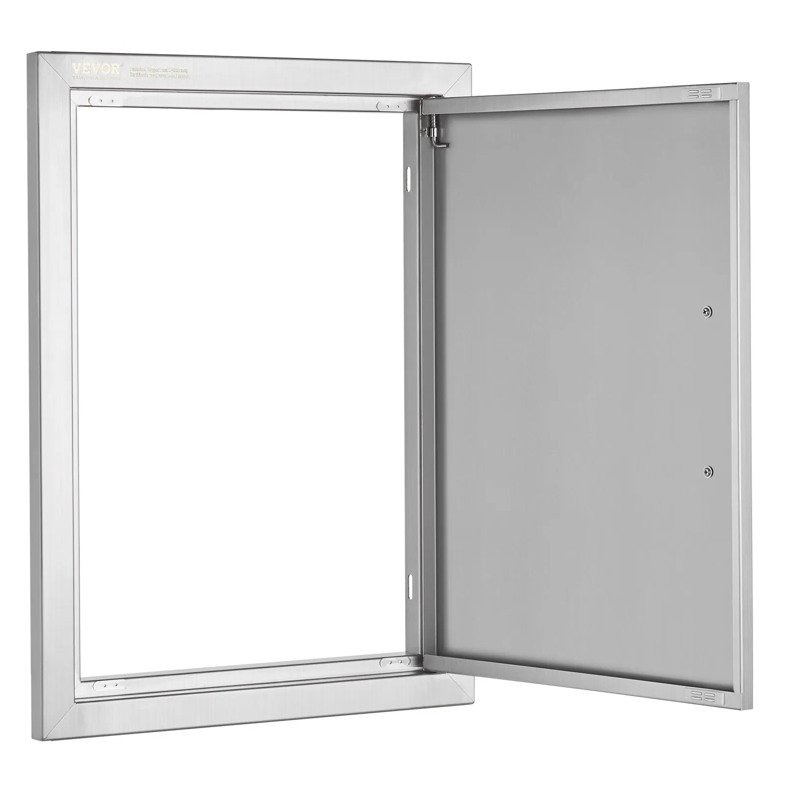 Nerezové prístupové dvierka - jednoduché, zapustené, zvislé nástenné, s úchytkou, rozmery 407 x 559 x 46 mm, pre grilovací ostrovček, stanicu a vonkajšiu skrinku – Obrázok 2