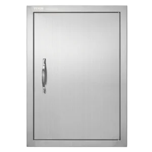 Nerezové prístupové dvierka - jednoduché, zapustené, zvislé nástenné, s úchytkou, rozmery 457 x 610 x 45 mm, pre grilovací ostrovček, stanicu a vonkajšiu skrinku