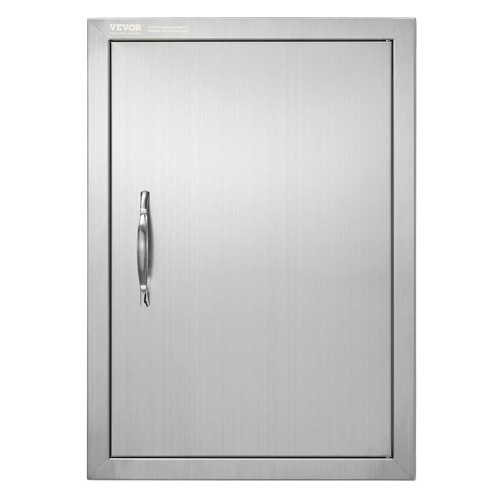 Nerezové prístupové dvierka - jednoduché, zapustené, zvislé nástenné, s úchytkou, rozmery 457 x 610 x 45 mm, pre grilovací ostrovček, stanicu a vonkajšiu skrinku