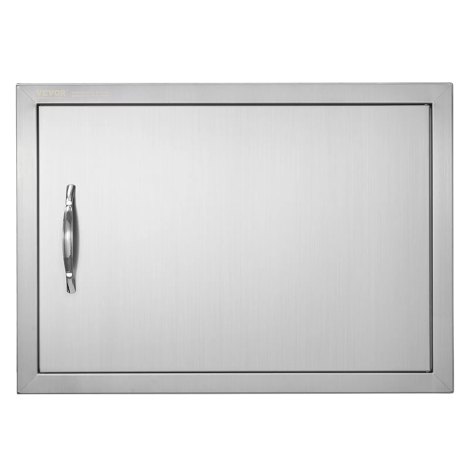Nerezové prístupové dvierka - jednoduché, zapustené, zvislé nástenné, s úchytkou, rozmery 685 x 508 mm, pre grilovací ostrovček, stanicu a vonkajšiu skrinku