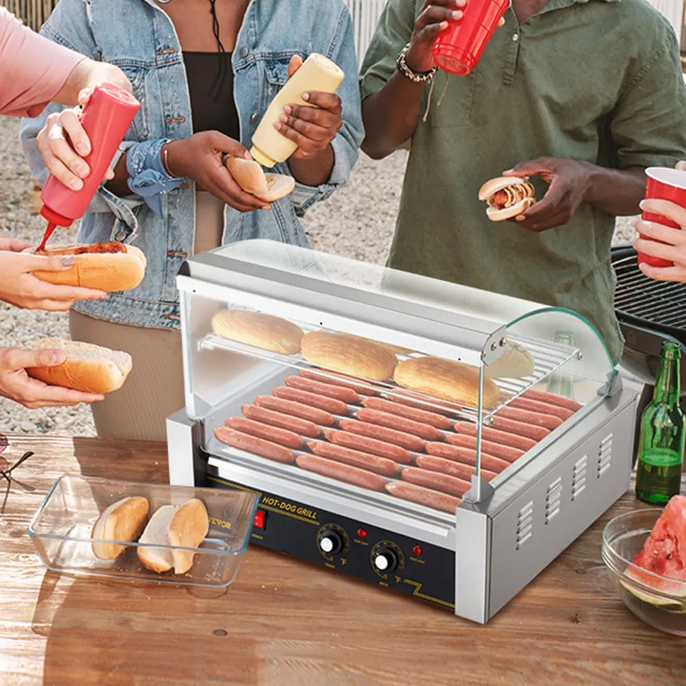 Výkonný valčekový gril na hotdogy — 11 valčekov, 2,2 kW – Obrázok 6