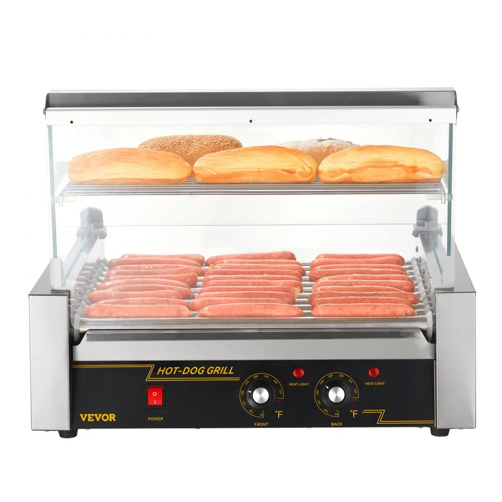 Výkonný valčekový gril na hotdogy — 11 valčekov, 2,2 kW – Obrázok 5