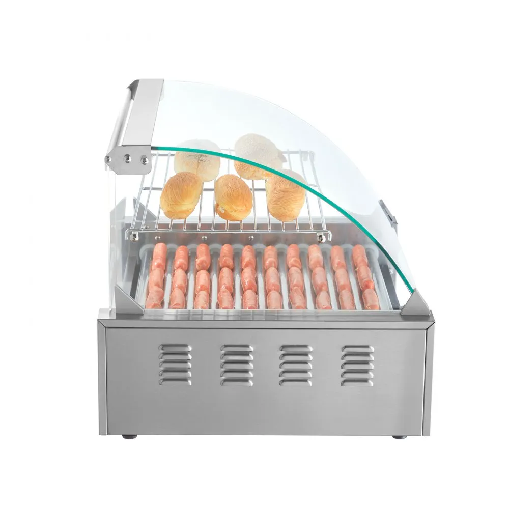 Výkonný valčekový gril na hotdogy — 11 valčekov, 2,2 kW – Obrázok 4