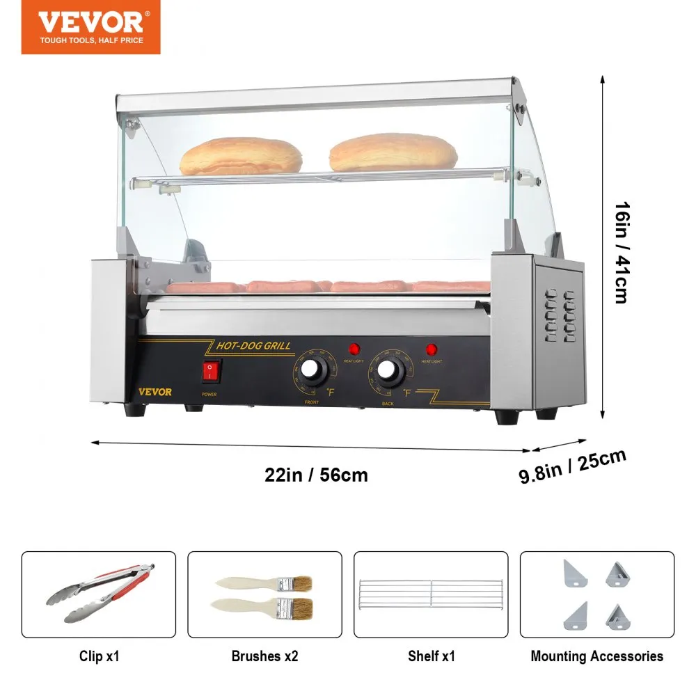 Výkonný valčekový gril na hotdogy — 5 valčekov, 1,0 kW – Obrázok 7
