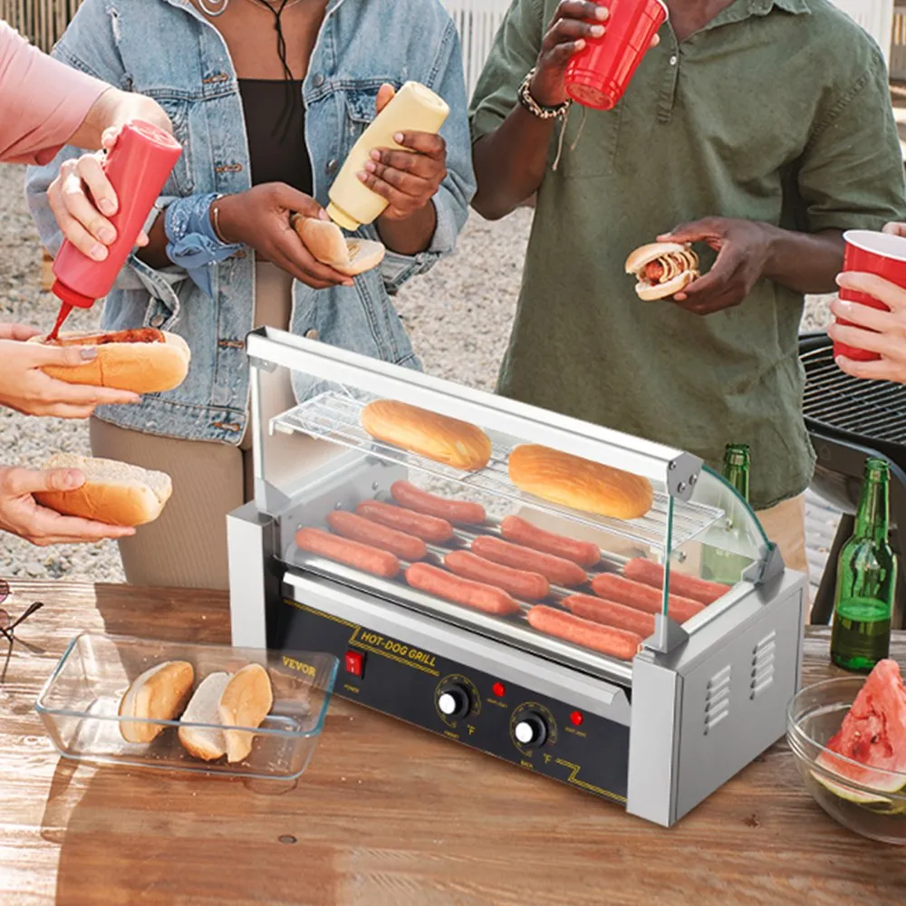 Výkonný valčekový gril na hotdogy — 5 valčekov, 1,0 kW – Obrázok 6