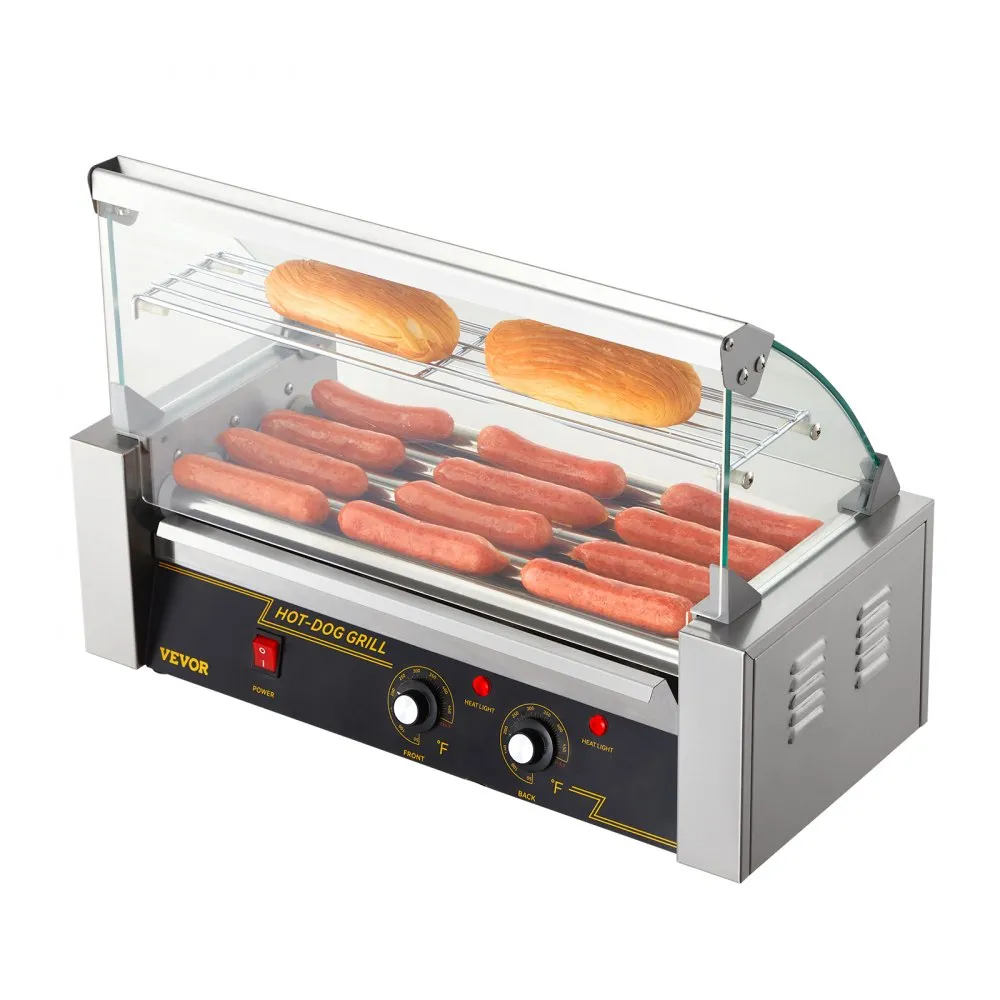 Výkonný valčekový gril na hotdogy — 5 valčekov, 1,0 kW – Obrázok 3