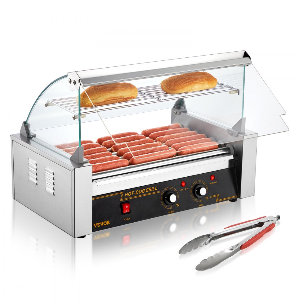 Výkonný valčekový gril na hotdogy — 7 valčekov, 1,4 kW – Obrázok 2