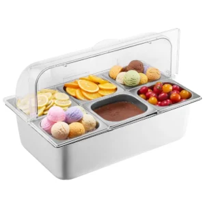 Stolový dávkovač korenia – na servírovanie, konfigurácia 6 x 1/6 nádob s vekom