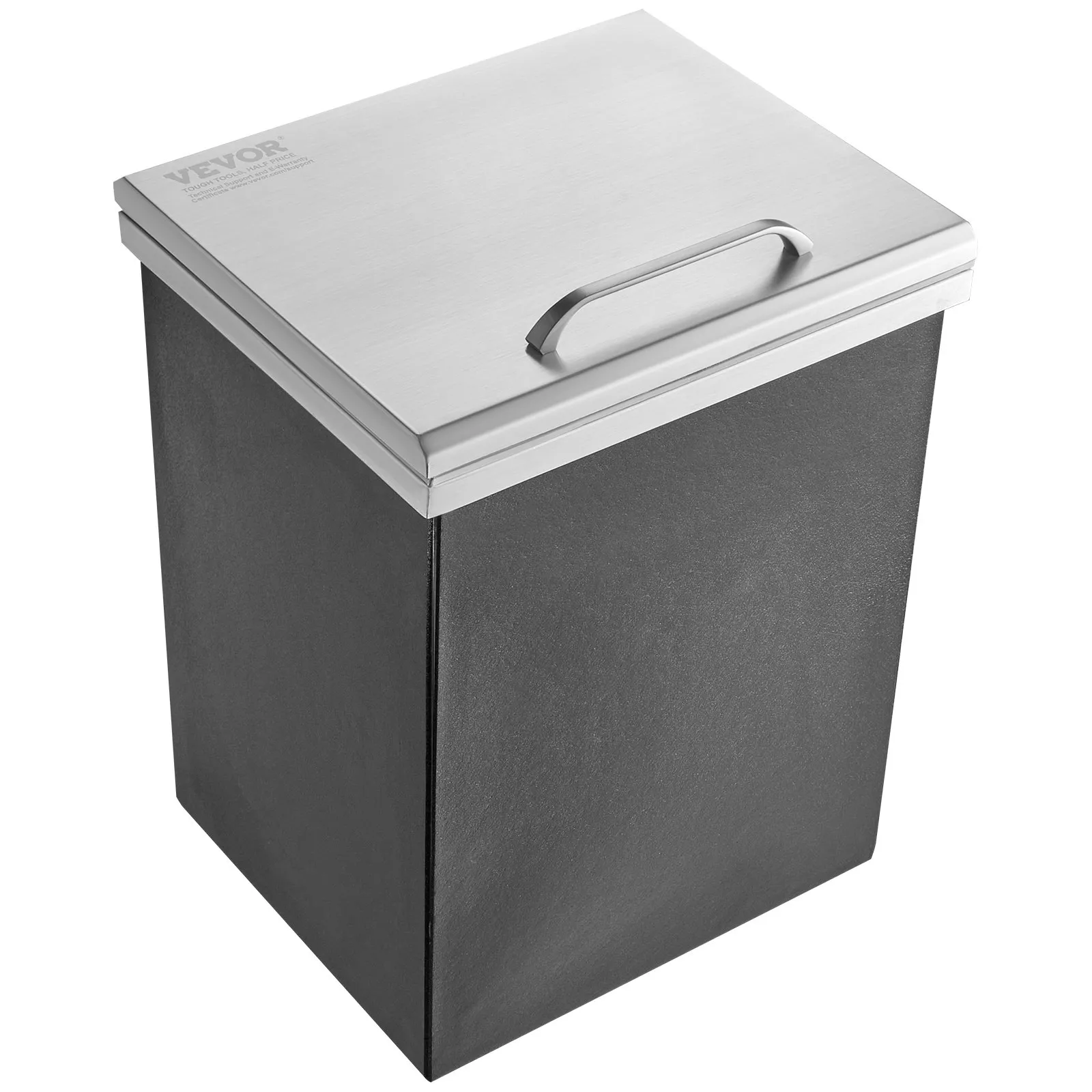 Nerezová nádoba na ľad - 28,52 l, vkladací chladič ľadu, 355 x 305 x 461 mm, komerčná, s výklopným vekom, vstavaná, vrátane odtokovej rúry a odtokovej zátky – Obrázok 2