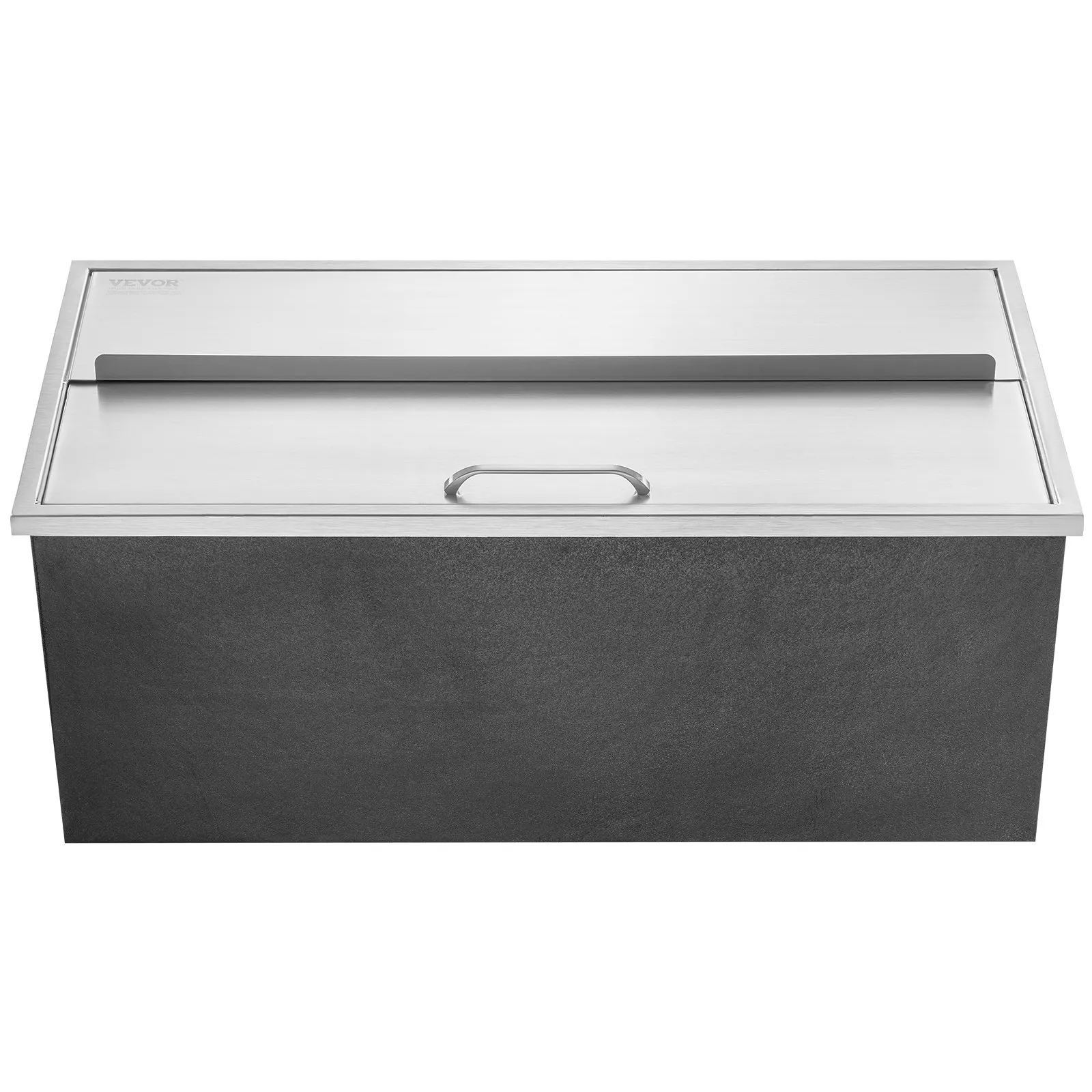 Nerezová nádoba na ľad - 95,66 l, chladič ľadu, 913 x 456 x 358 mm, komerčná, s posuvným vekom, vstavaná, vrátane odtokovej rúry a odtokovej zátky – Obrázok 4