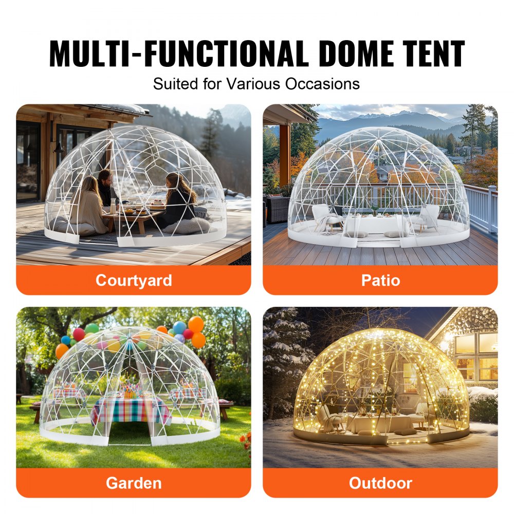 Záhradný bublinový stan Igloo — Kempingový PVC kupolový stan, dvojvrstvový, 2,9 m – Obrázok 5