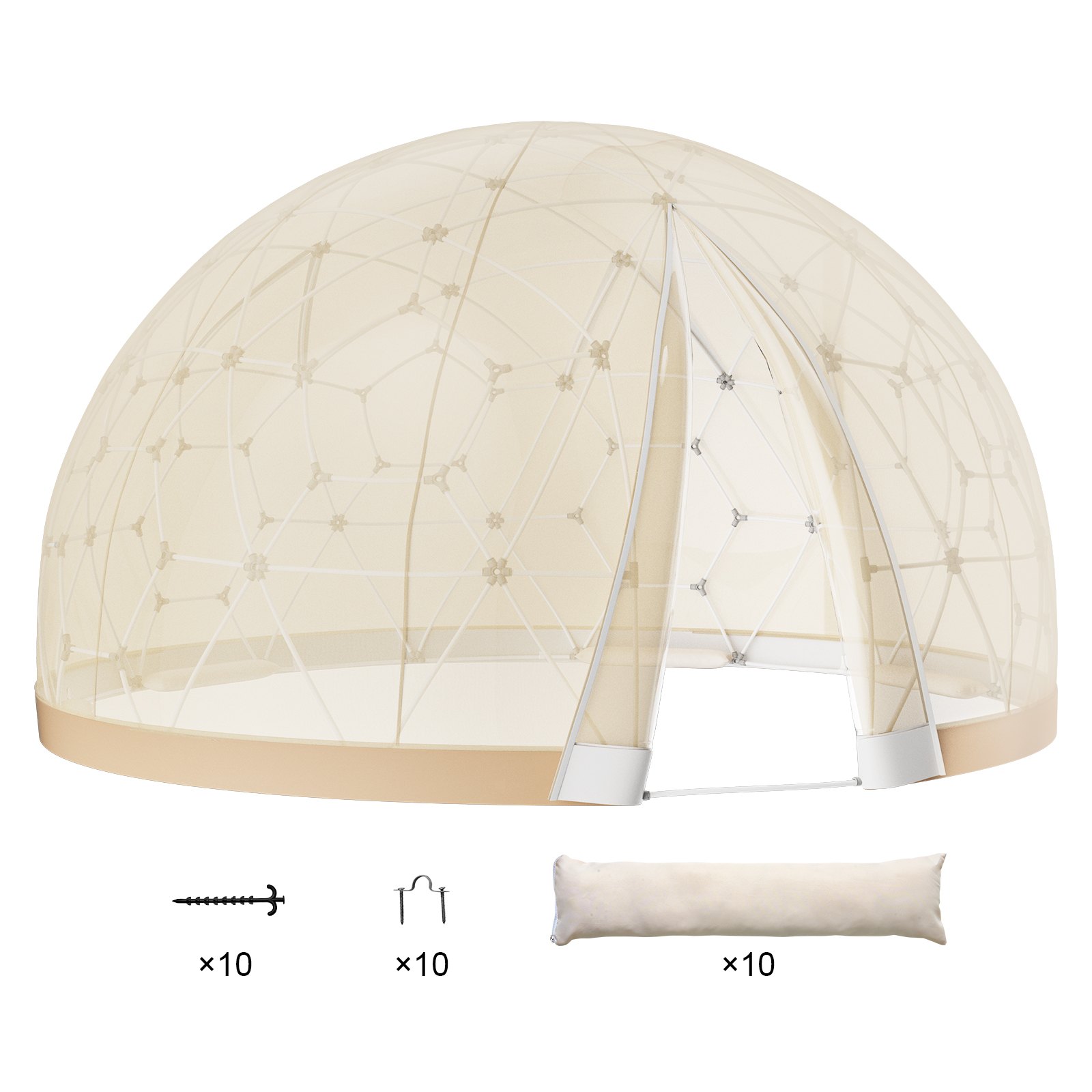 Záhradný bublinový stan Igloo — Kempingový PVC kupolový stan, dvojvrstvový, 2,9 m – Obrázok 4