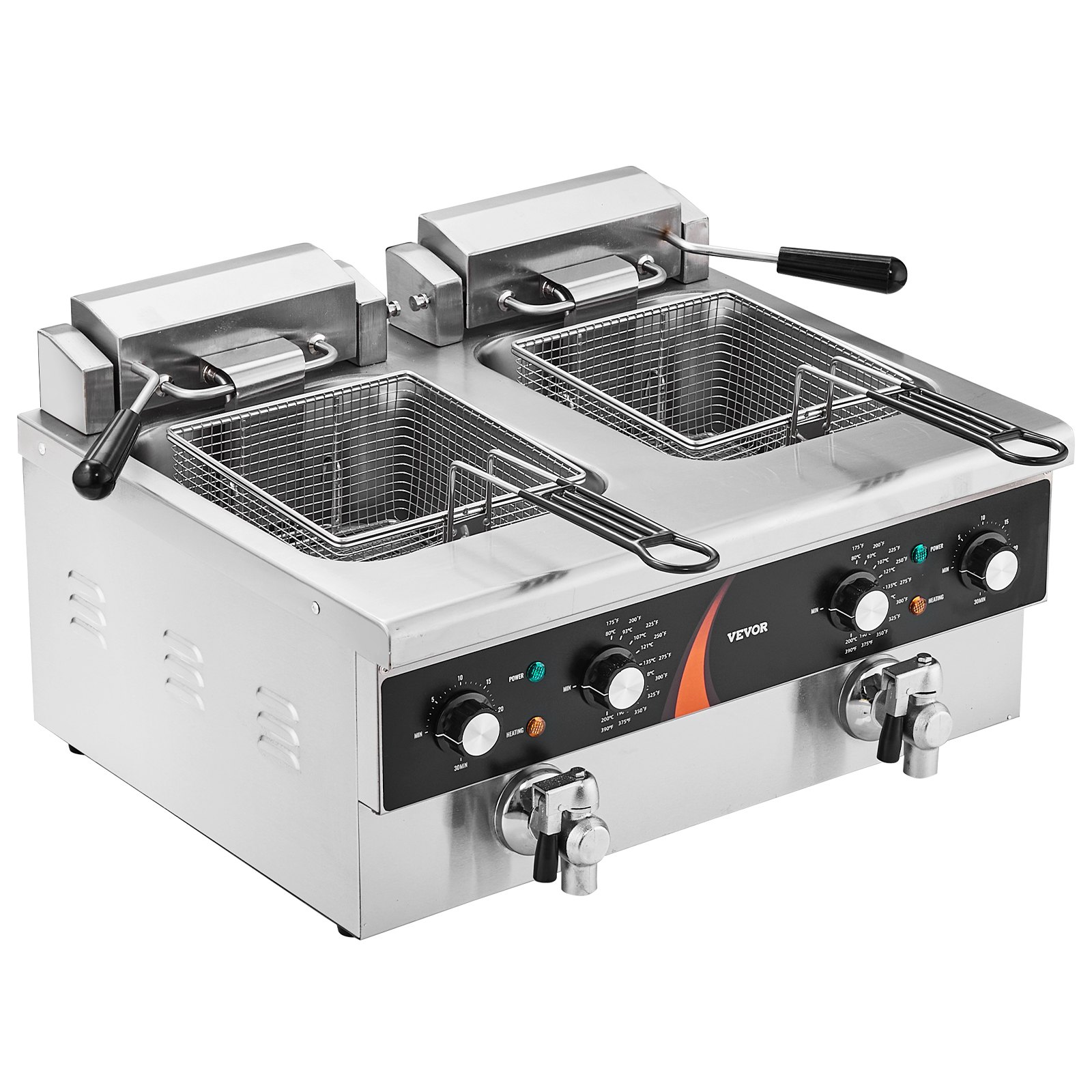 Výkonná elektrická fritéza, 3000 W x 2, 5,9 l x 2 – Obrázok 3