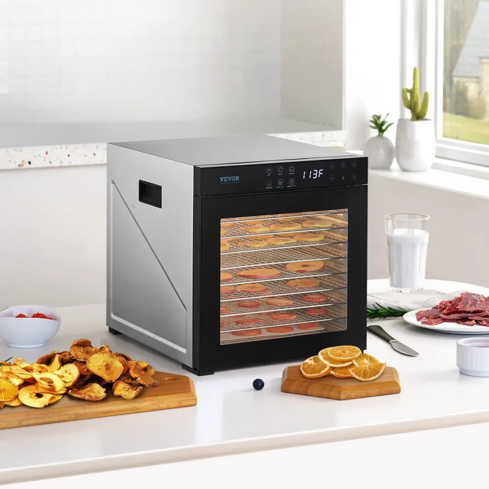 Výkonná sušička potravín — 10 poschodí, nehrdzavejúca oceľ, 1 kW – Obrázok 5