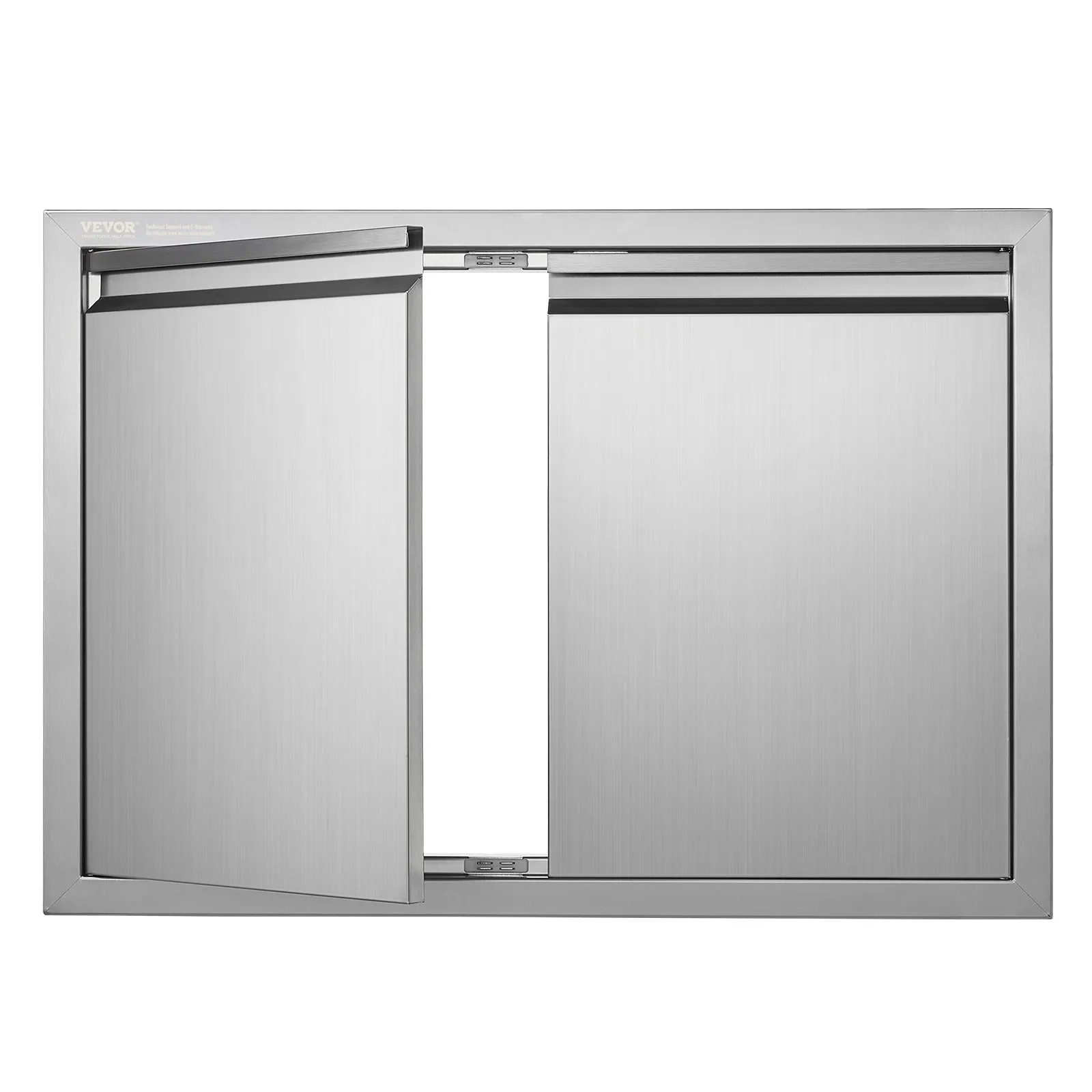 Nerezové prístupové dvierka - dvojité, zapustené, zvislé nástenné, s výsuvnými rukoväťami, rozmery 762 x 532 x 45 mm, pre grilovací ostrovček, stanicu a vonkajšiu skrinku – Obrázok 4