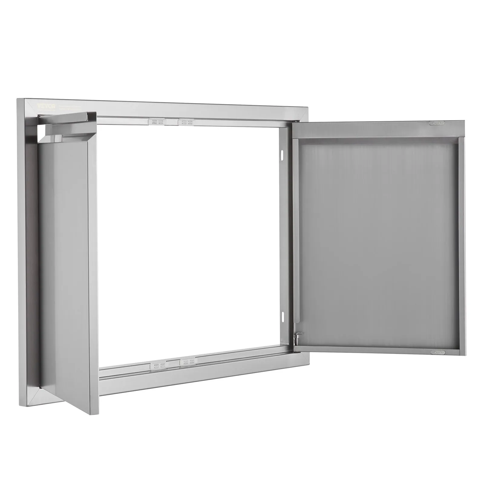 Nerezové prístupové dvierka - dvojité, zapustené, zvislé nástenné, s výsuvnými rukoväťami, rozmery 762 x 532 x 45 mm, pre grilovací ostrovček, stanicu a vonkajšiu skrinku – Obrázok 2