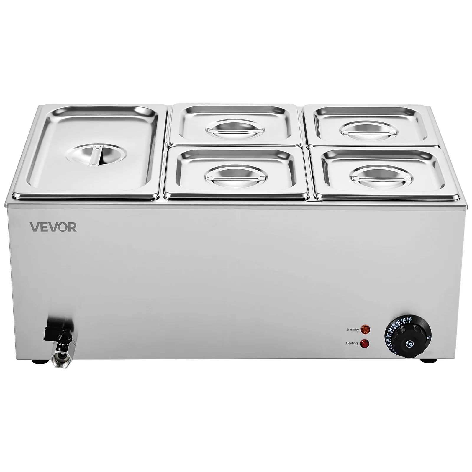 Gastro ohrievač jedla Bain Marie — objem 14,5 l, usporiadanie 1x1/3 + 4x1/6 – Obrázok 2