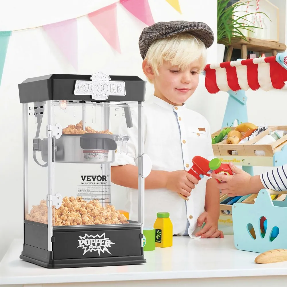 Stolový výrobník popcornu — 480 W, 113 g, čierny – Obrázok 5