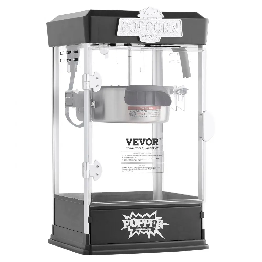 Stolový výrobník popcornu — 480 W, 113 g, čierny – Obrázok 3