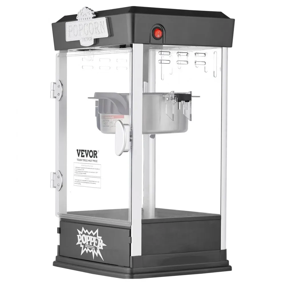 Stolový výrobník popcornu — 480 W, 113 g, čierny – Obrázok 2