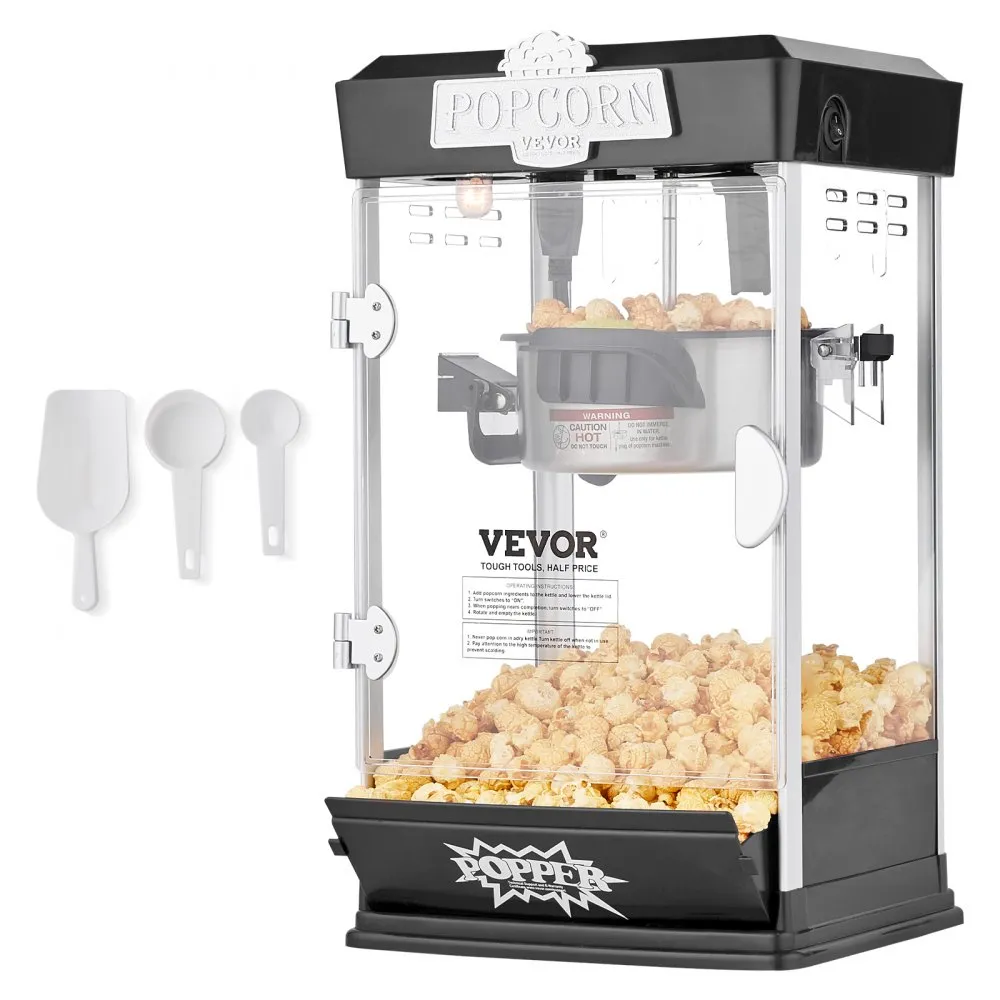 Stolový výrobník popcornu — 480 W, 113 g, čierny – Obrázok 4