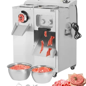 Elektrický mlynček na mäso 3v1 — plnička klobás a rezačka/kockovač, 6,35 kg/min